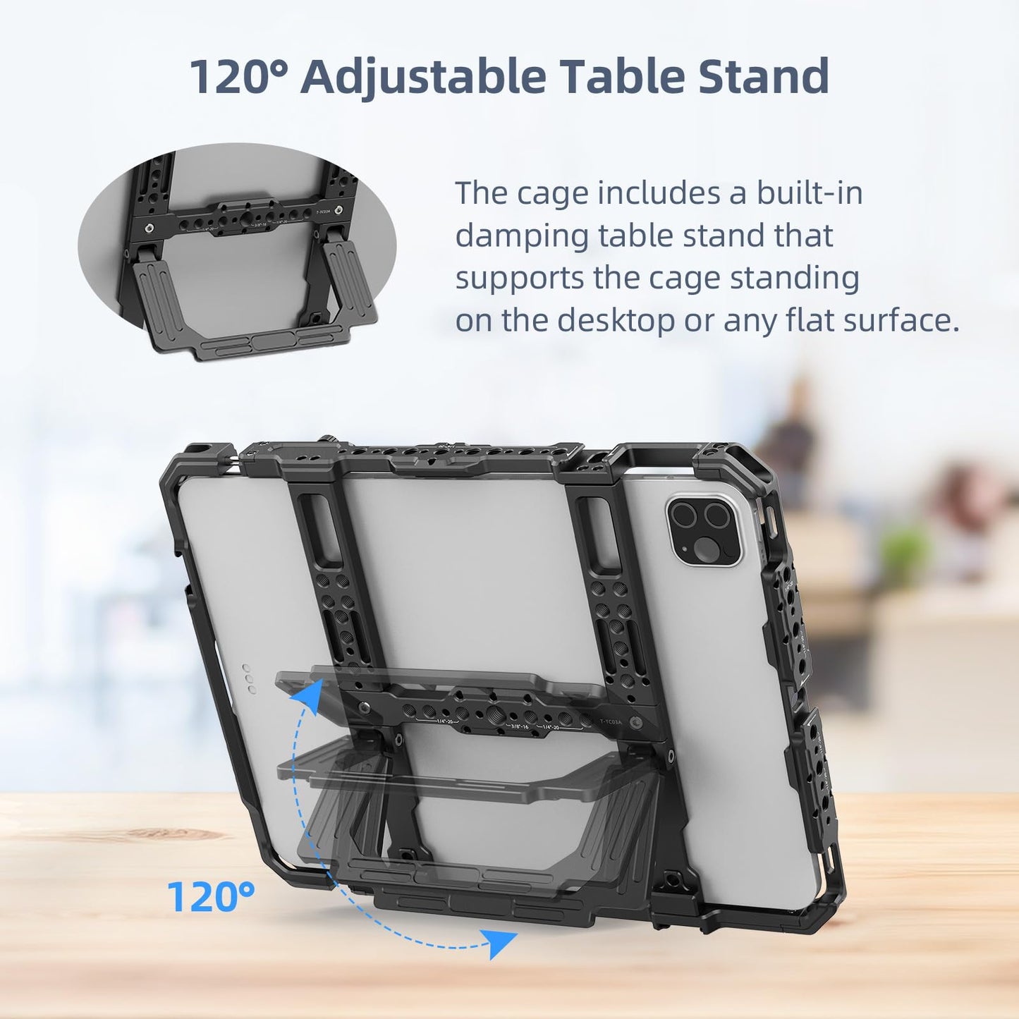 Nitze Tablet Cage for iPad 1 to 10 Gen/iPad Air 1 to 6 Gen/iPad Pro 11 Inch 2024/2022/2021/2020/2018/iPad Pro 10.5 Inch 2017 and other 9 to 11 Inch tablets - T-TC03A