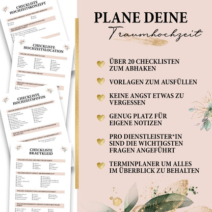 My wedding planner - Wedding Planner with checklists & planning aids on over 236 pages - Practical A4 wedding planner - Wedding folder including bonus material - Perfect engagement gift