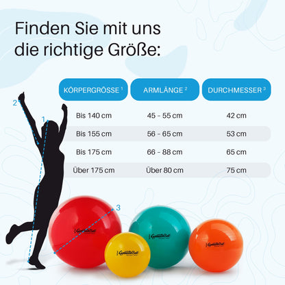 PEZZI - Gymnastics Ball Original Pezziball Standard 75cm Ø - Exercise ball for therapy, sports & office - Universal training ball made of sturdy PVC, up to 400 kg load capacity - Purple