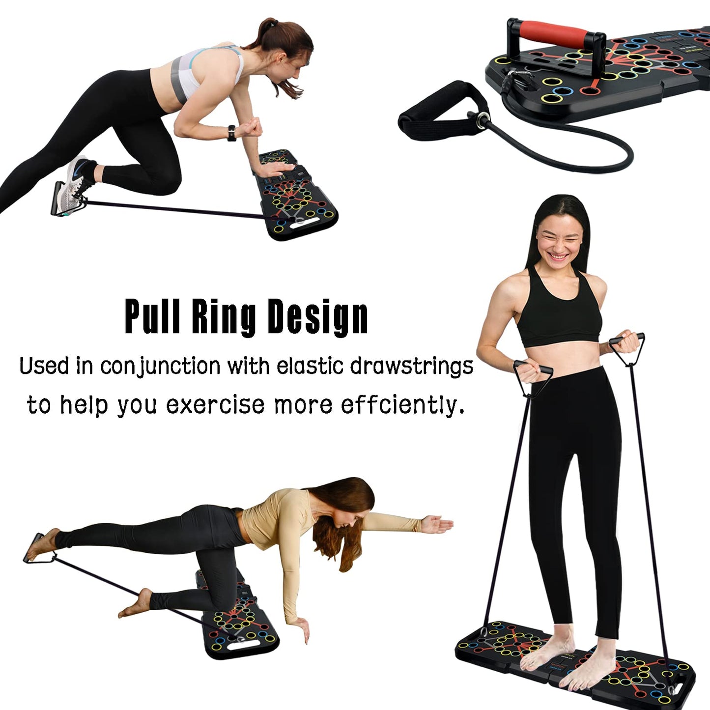 Surplex Foldable 41-in-1 Push Up Rack Board System with Hand Grip Loops Bands & Intelligent Counter, Push-Up-Bracket Board Muscle Training System for Home Fitness Training Gym Exercise Stand