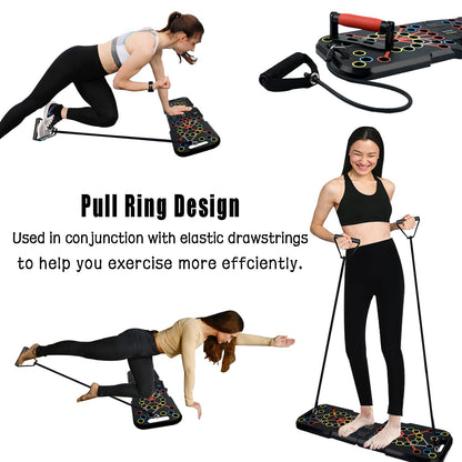 Surplex Foldable 41-in-1 Push Up Rack Board System with Hand Grip Loops Bands & Intelligent Counter, Push-Up-Bracket Board Muscle Training System for Home Fitness Training Gym Exercise Stand