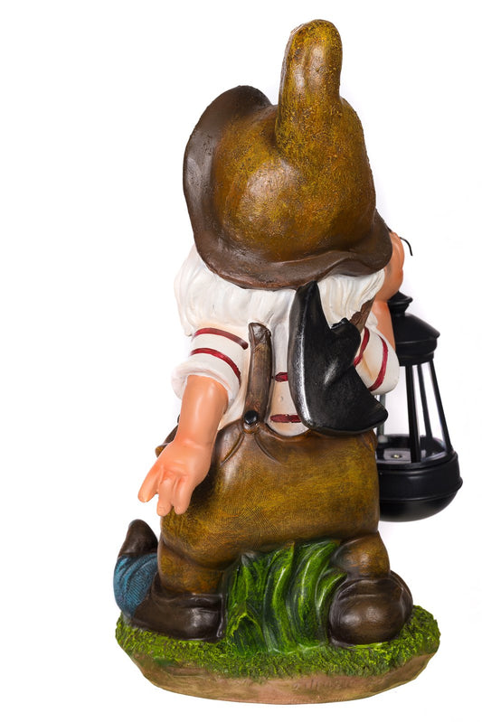 Birendy figure, dwarf, garden gnome with solar lamp NF11021-2D 37 cm