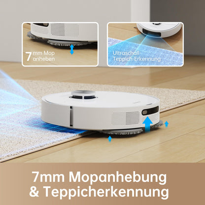 dreame L10 Prime robot vacuum and mop with automatic washing station for mop pads, 7mm mop lifting, LDS navigation, 4000Pa suction power, 3D mapping, WiFi/app control.