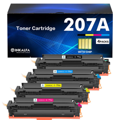 207A 207X MFP M283fdw Toner: Compatible for HP 207A 207X M255dw Color Laserjet Pro MFP M283fdw Toner Black M282nw M283fdn M255nw W2210A W2211A W2212A W2213A Cyan Yellow Magenta With Chip Multipack