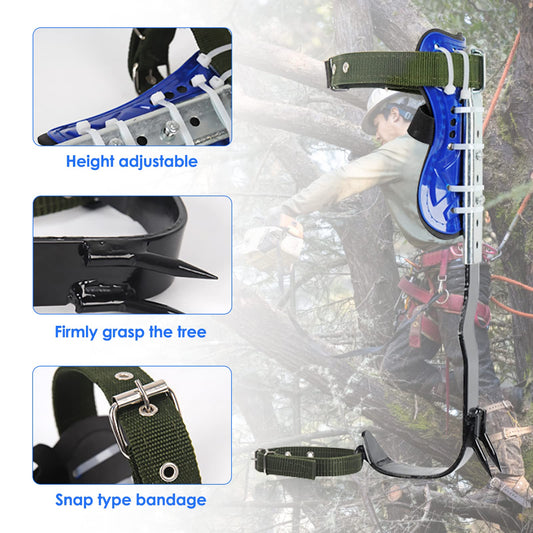 Hellooo Tree Climbing Equipment Set, Height Adjustable Tree Climbing Spikes, Safety Harness Climbing Gear, Tree Climbing Spike Tree Climbing Tool Safety Belt Fall Protection