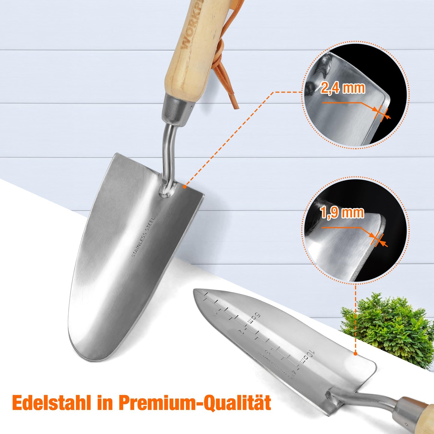 WORKPRO garden tool set, 8 in 1 gardening tools with storage bag, made of stainless steel, garden trowel with wooden handle, floral scissors, garden claw, hand cultivator, gift for gardeners.