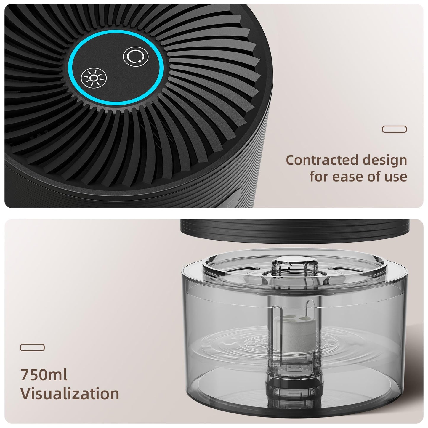 CONOPU Electric Dehumidifier, Energy-saving Room Dehumidifier with Automatic Shutdown, Small Ultra-quiet Dehumidifier for Basement, Cabinet, Bathroom, Bedroom, Office, Black, 21.3*12.8*12.8cm