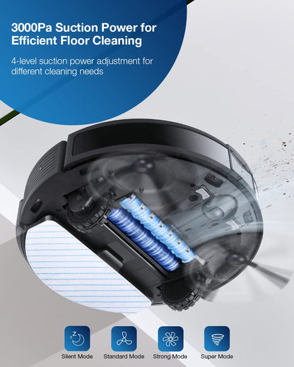ECOVACS DEEBOT T9 AIVI robot vacuum with mopping function (3000Pa AIVI human/obstacle avoidance, Tangle-free AeroForce® Multi-Surface Rubber Brush, OZMO Pro)