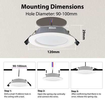 6-pack LED recessed lights RGBW dimmable 10W with remote control, recessed lights Bluetooth APP color changing RGB+Warm White +Cool White ceiling spotlights, Round LED downlight 230V for living room, bedroom