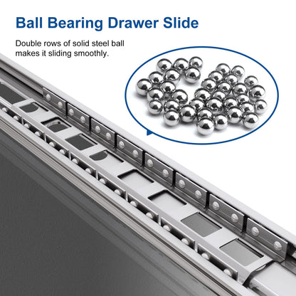 VADANIA Drawer Slides with Lock 1000mm, 35kg Load Capacity Heavy Duty Full Extension Ball Bearing Side Mount #VD1551, 1 Pair