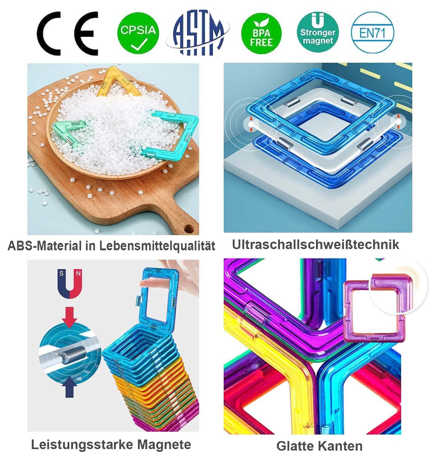 CONDIS Magnetic Building Blocks 120 Pieces, Magnetic Toy Magnets Children Magnet Building Blocks Magnet Toy Magnetic Games for Gift from 3 4 5 6 7 8 Years Boys Girls Building Blocks Kids Toys