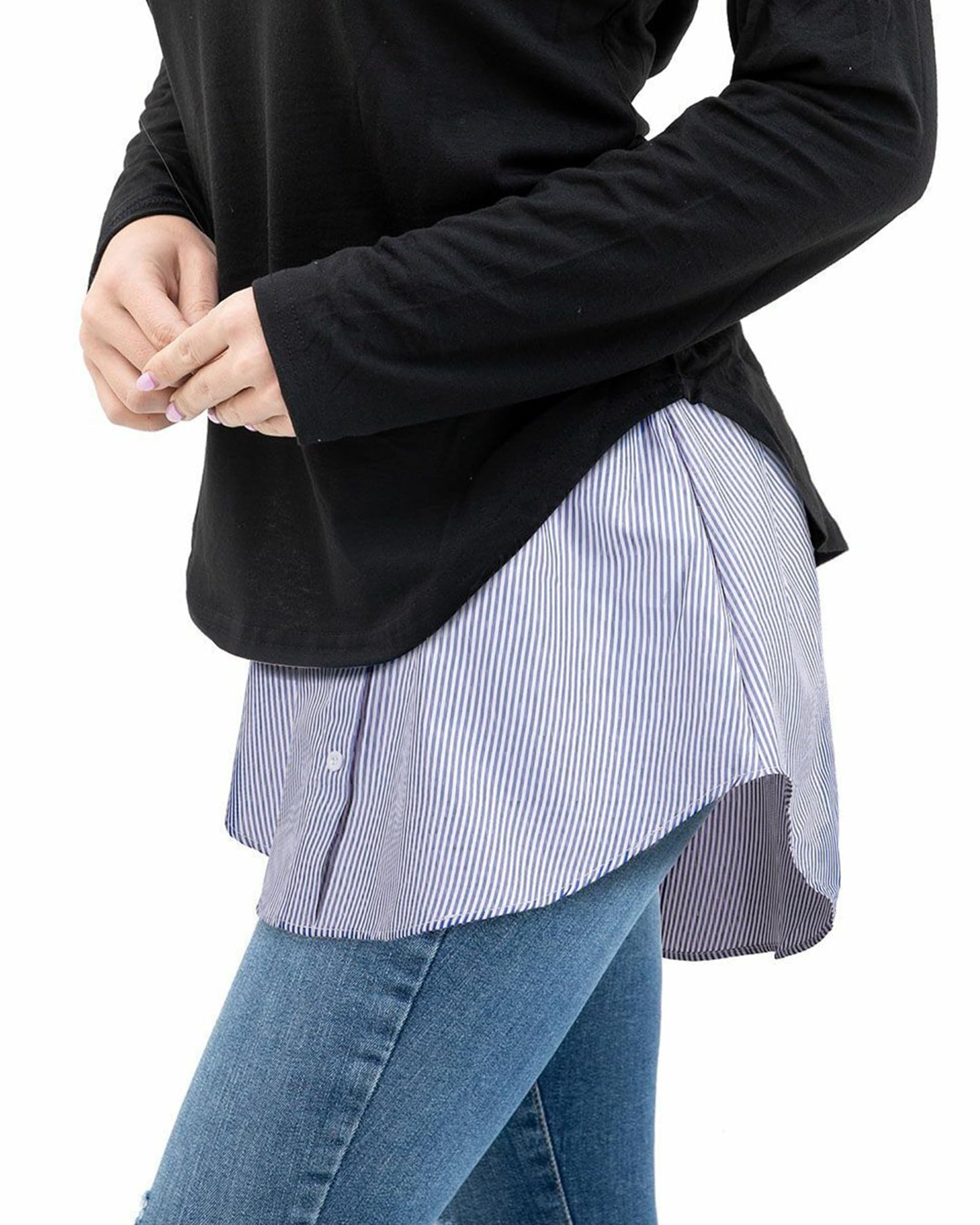 Auranso blouse skirt women's shirt extension blouse extension blouse skirts underskirt shirt extensions 1/2/3 pieces Multicolored 46