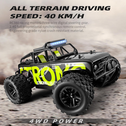 SupKonXi RC Car Remote Controlled, 4WD Off-road Vehicle, 40 km/h Racing Car, 1:18 Scale Monster Truck, 2.4GHz All Terrain RC Crawler, 2 Batteries 60 Minutes, Toy Car for Kids Adults