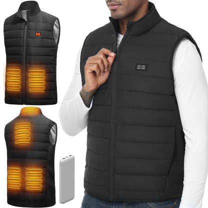 LABEWVI Heated Vest, Heated Jacket for Men and Women, Heated Jacket with 10000mAh Power Bank, Electric Heated Vest with 3 Adjustable Temperature Levels | 6 Heating Zones
