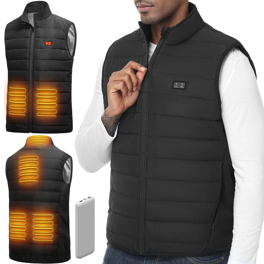 LABEWVI Heated Vest, Heated Jacket for Men and Women, Heated Jacket with 10000mAh Power Bank, Electric Heated Vest with 3 Adjustable Temperature Levels | 6 Heating Zones