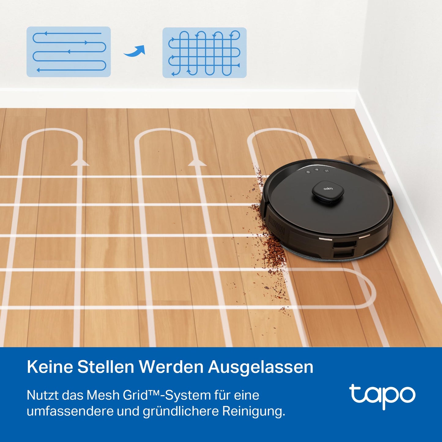 Tapo RV30 Max Plus robot vacuum with mopping function and automatic dust disposal station, 5300Pa ultra strong suction power, LiDAR+IMU dual navigation, Alexa & Google Assistant voice control, APP.