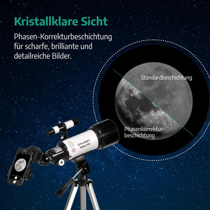 Slokey Telescope Astronomy 16x-120x, Easy to Assemble, Suitable for Kids and Beginner Adults - With Phone Adapter - Telescope for Moon and Planets
