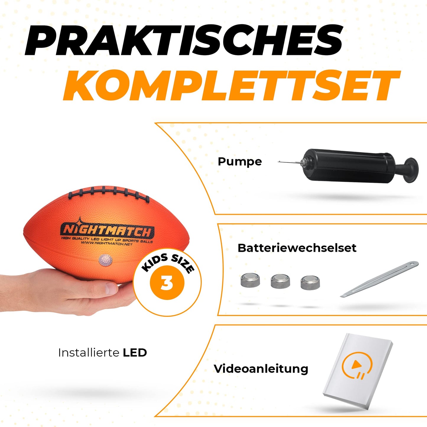NIGHTMATCH LED Light-Up American Football (LB08-EU)