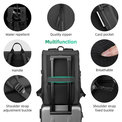 MARK RYDEN Rolltop Backpack with 3-Size-Technology, 15.6" Laptop Compartment, Water-Resistant, Compass, RFID-Blocking for Work, School, Travel, and Sports. Perfect for Men and Women.