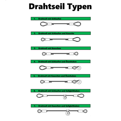ALFA LOGISTICS Fall rope 8mm diameter 8m length with hook and eye - Wire rope with hook - Steel rope with eyes and hooks - Reliable forestry rope