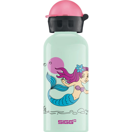 SIGG - Aluminum Kids Water Bottle - KBT Nixie - Leak-proof & Shatterproof - Lightweight - BPA-free - Climate Neutral Certified - Sports & School - White-green & Pink - 0.4L