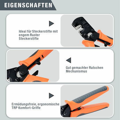 iCrimp IWS-3220M Crimping Tool for 0.03-0.5mm² wire ferrules, Micro connector pin crimping tool Ratchet crimper for D-Sub, open barrel Molex, JST, and JAE.
