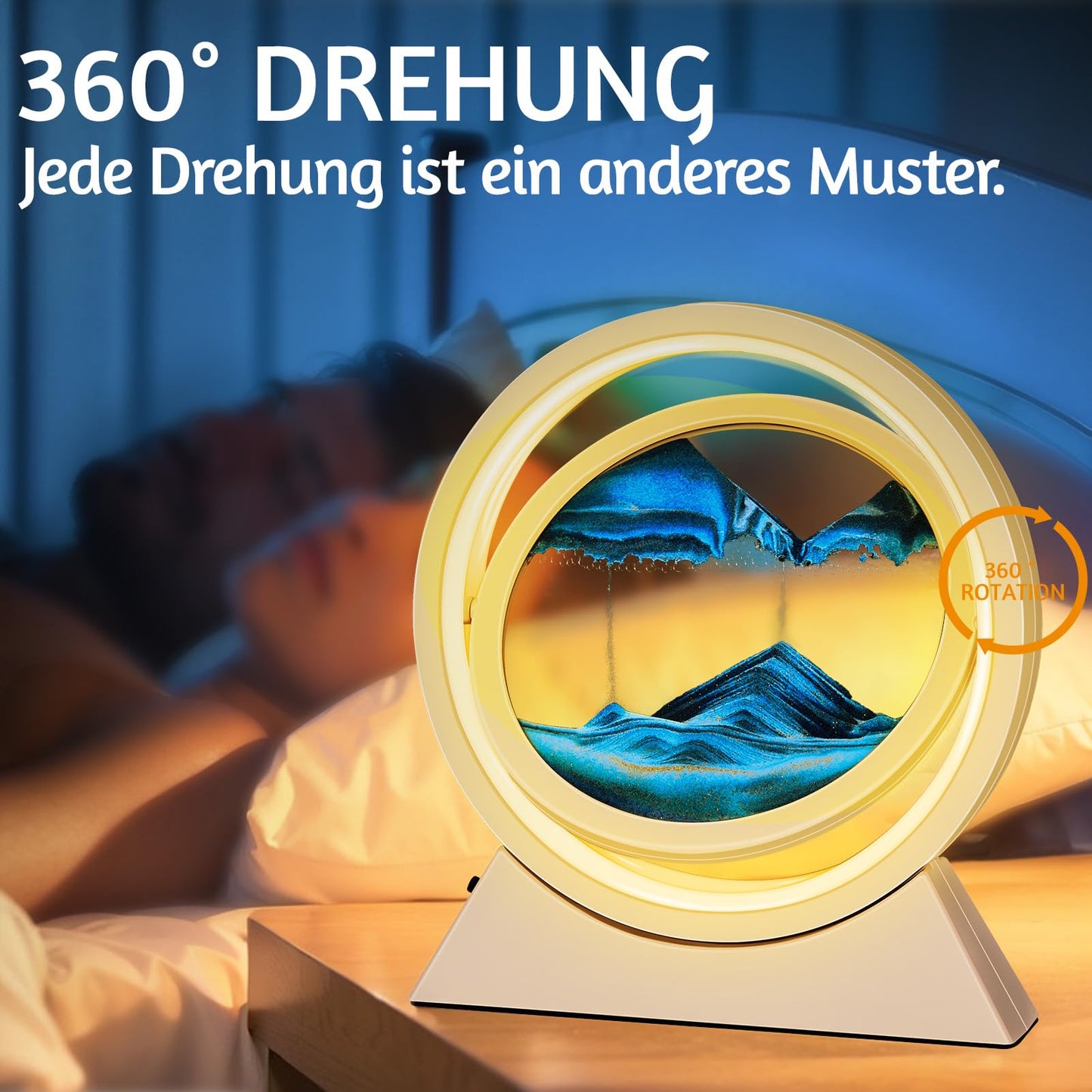 You like Sand Picture to Rotate, 3D Dynamic Sand Picture with LED Light, 10 inch Moving Sand Art, Flowing Sand Art for Kids, Moving Sand Art Picture Landscape for Desktop (Orange blue)