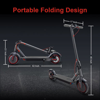 8.5 inch Foldable Electric Scooter made of aluminum alloy, APP connection, including locking function, 30 km range, 387 Wh battery, maximum load 120 kg (TÜV) grey.