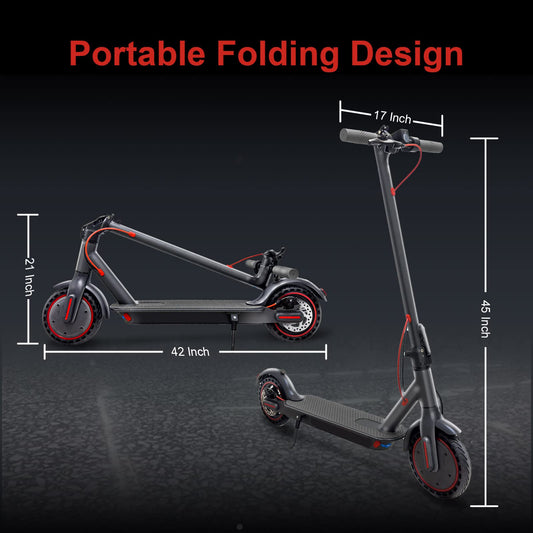 8.5 inch Foldable Electric Scooter made of aluminum alloy, APP connection, including locking function, 30 km range, 387 Wh battery, maximum load 120 kg (TÜV) grey.