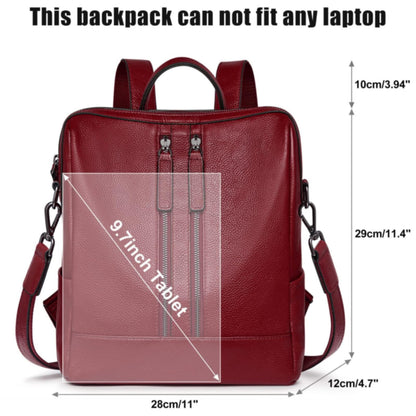 S-ZONE Women's 3-Way Backpack 2 in 1 Handbag as Leather Backpack Lightweight Soft Genuine Leather Small Casual Stylish Travel Backpack School Bag Backpack Daypack School Bag School Backpacks