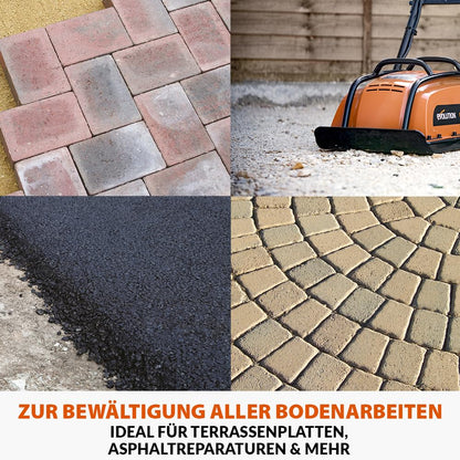 Evolution Power Tools H320-E Hulk Electric Vibrating Rammer, Compactor, Plate Compactor - Ideal for leveling sidewalks, preparing artificial turf areas, patios, block work, sand.