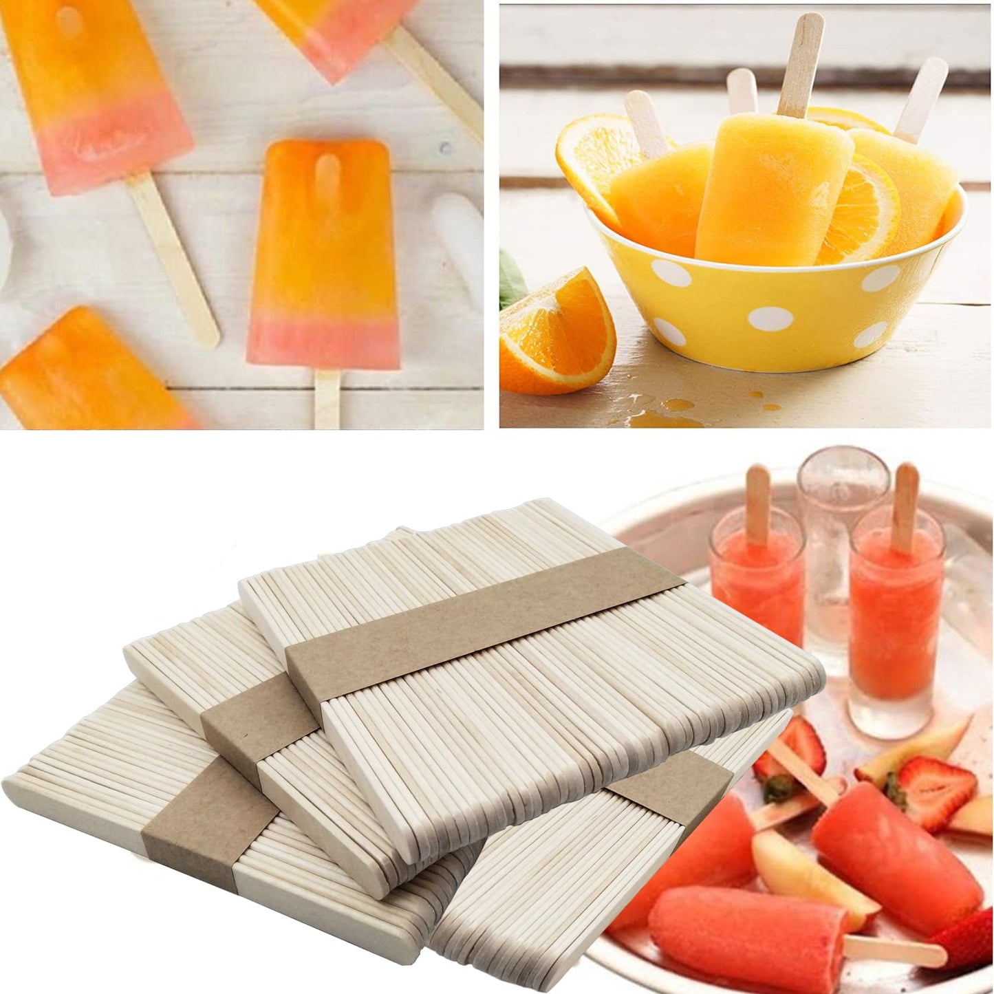 1000 pieces of wooden ice cream sticks, versatile for crafting and DIY projects. Great for making crafts and DIY projects, these wooden sticks can be used in various ways.