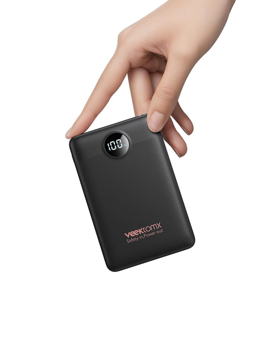 VEEKOMX Power Bank 10000mAh Mini Portable Charger 22.5W External Battery Pack with PD 3.0 QC 3.0 USB C Input & Output Travel Gadgets Compatible with iPhone/Samsung/Huawei/Xiaomi/AirPods/iPad