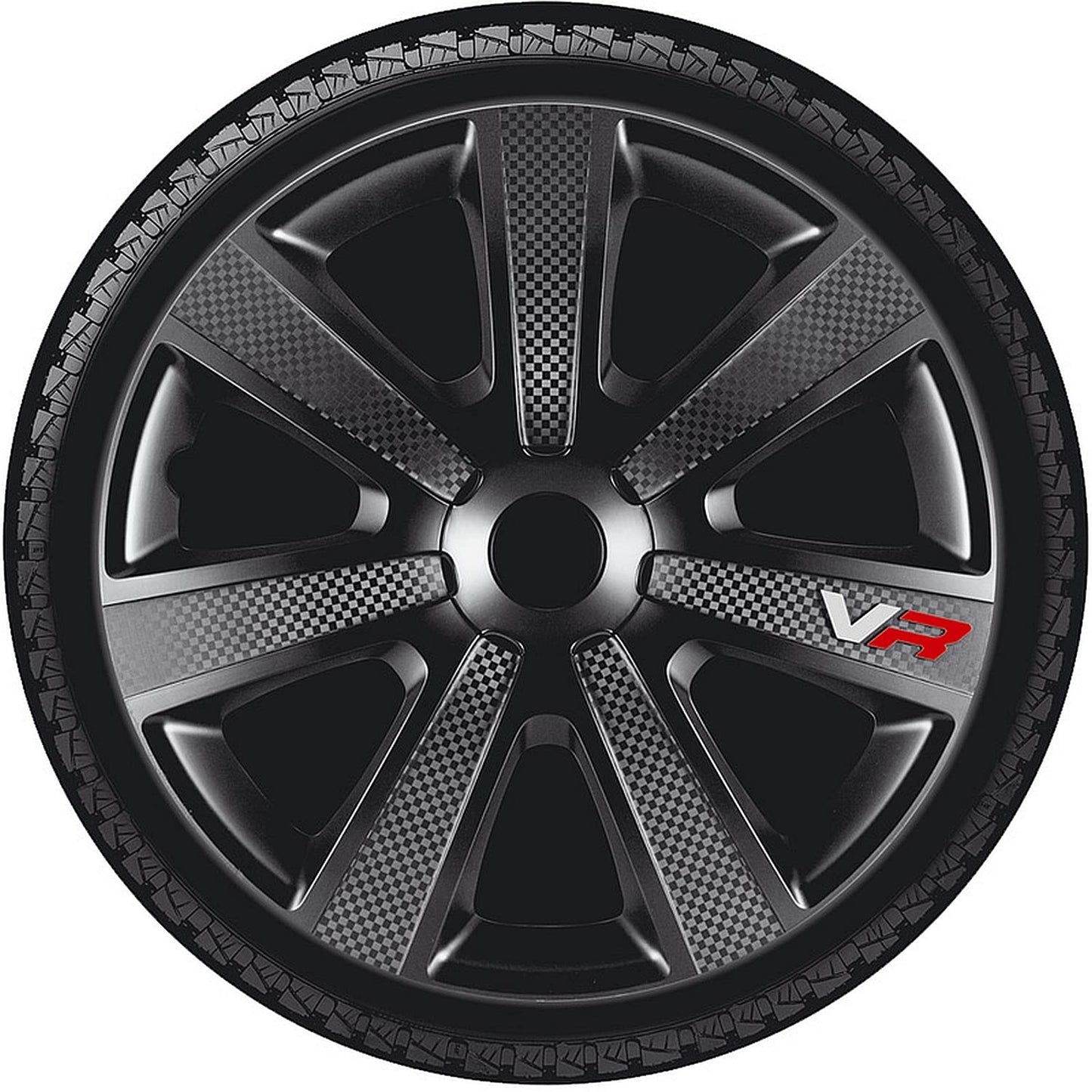 AUTO-STYLE Wheel Trims VR 13-Inch Black/Carbon-Look/Logo