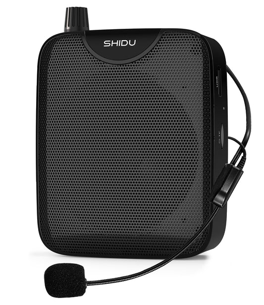 Wired Microphone Headset Voice Amplifier Portable SHIDU M500 Mini Speaker PA Speaker, rechargeable 2000mAh amplifier for teachers, tour guides, yoga.