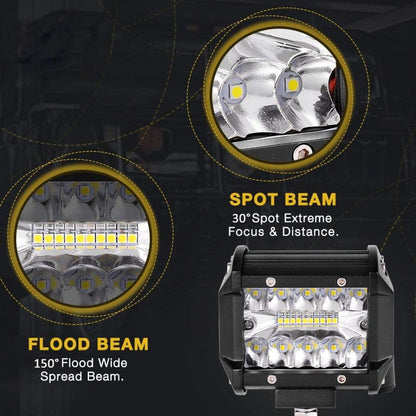 EKLAMP LED work light 12V, 60W Offroad work light, LED work light, Waterproof IP67 work light lamp, Light bulb, ATV (2 Pcs) (4 Inch)