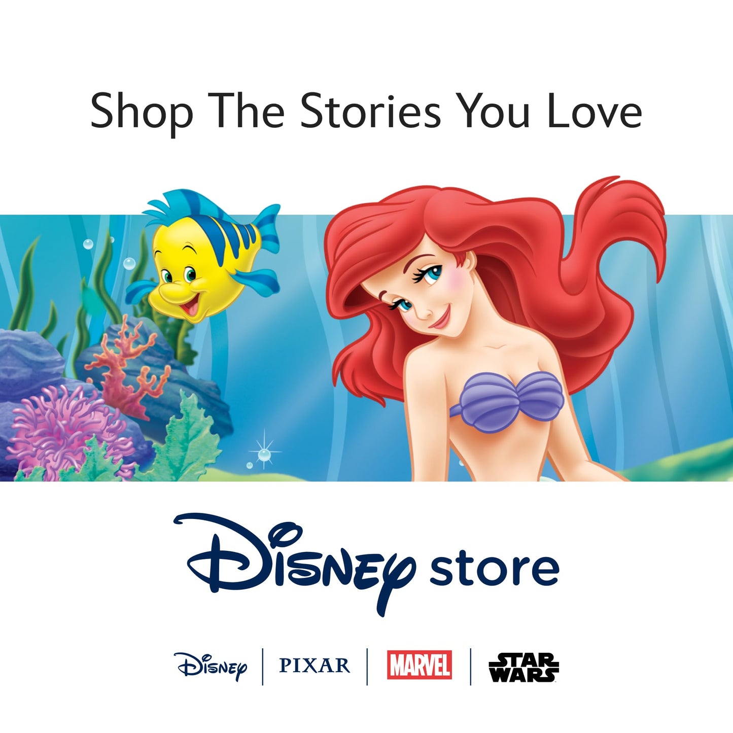 Official Disney Store Flounder Medium Plush, Arielle, the Mermaid, 34.5cm, Ariel's Best Friend, Plush Fish with Embroidered Details and Shimmering Finish, Suitable from 0 Years
