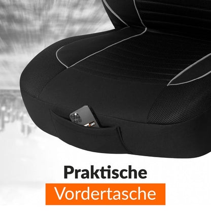 Upgrade4cars car seat covers set universal | Car seat protectors front seats & rear bench | Car seat cover black white | Car interior accessories decor | Gifts for women and men