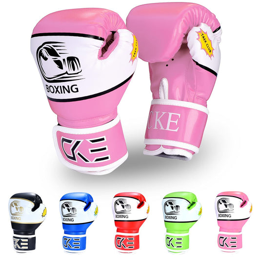 CKE Kids Boxing Gloves for Children 5-12 Years Boys Girls, Kids Boxing Gloves Training Gloves Boxing Gloves for Kids Punching Bag Kickboxing for Muay Thai Boxing Gloves (Pink)