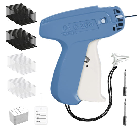 ilauke Clothing Labeling Gun, Gift Tag Labeling Machine with spare needles, 2000 tagging barbs, 250 price tags. Price Tag Gun Labeling Machine for brand labels, Blue.