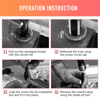 Orion Motor Tech 131-piece Thread Repair Kit Helicoil Set Thread Repair Tools Drill Sleeves M5 M6 M8 M10 M12 Inserts Sleeves.