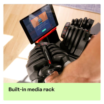 Bowflex with Media Rack Dumbbell Stand, Black, One Size
