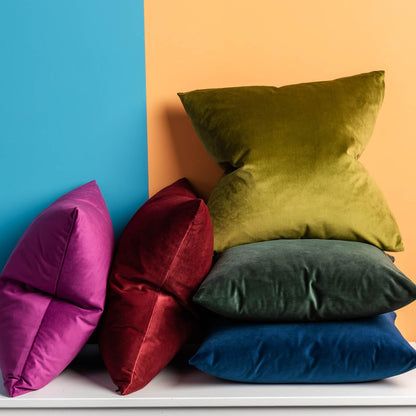 JUSPURBET Navy Blue Velvet Pillow Covers 50cmx50cm 2-Pack for living room couch sofa bedroom Decorative Square Solid Soft Pillowcases with invisible zipper