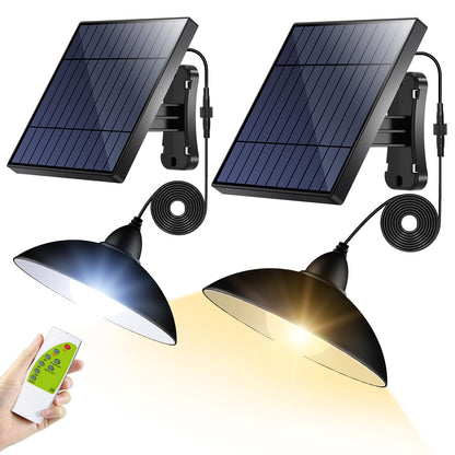 INTELAMP Solar Pendant Light, Outdoor Hanging Solar Lights with Remote Control, Waterproof Hanging Lamps for Garden Patio Balcony Gazebo IP65