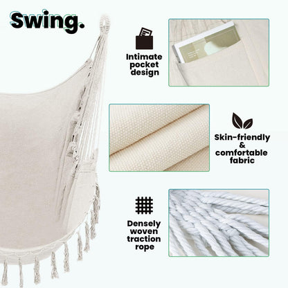Hanging chair with stand. Maximum load 160KG. Sturdy hanging swing with stand for indoor and outdoor use. Stable, hanging chair with stand for outdoor use.