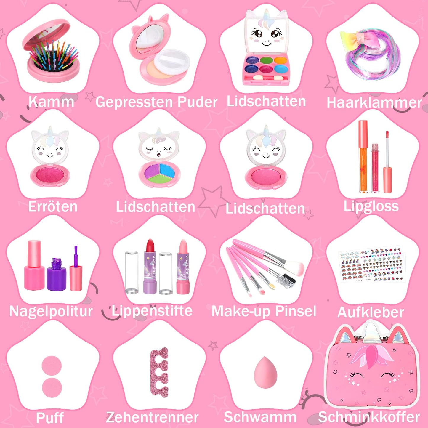 Children's makeup, makeup kit for girls, makeup toys - kids makeup set, makeup for children, makeup table gift toys for ages 3 to 12 years.