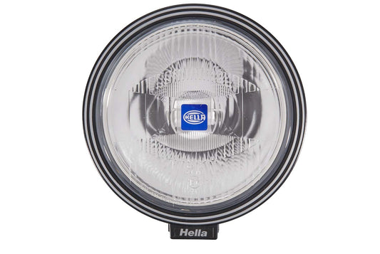 HELLA Rallye 3000 Round Auxiliary Lights 12V - 24V Halogen 24W with ECE approval, with cap. High beam headlights for trucks, SUVs, pickups, off-road 4x4 vehicles - 1F8 006 800-051.