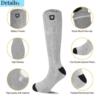 BARCHI HEAT Heated Socks for men & women, rechargeable electric heated socks, winter foot warmers, suitable for skiing, cycling, fishing, hunting, etc.