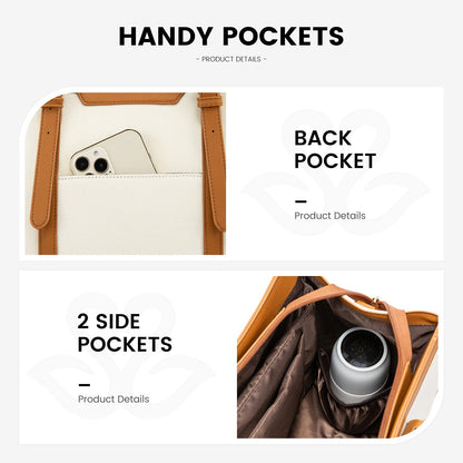 LOVEVOOK laptop handbag for women, fits up to 15.6 inch laptop. Can be used as tote, shoulder, crossbody bag. Made of canvas, perfect for office, business, travel or leisure. Elegant and spacious for teachers and professionals.