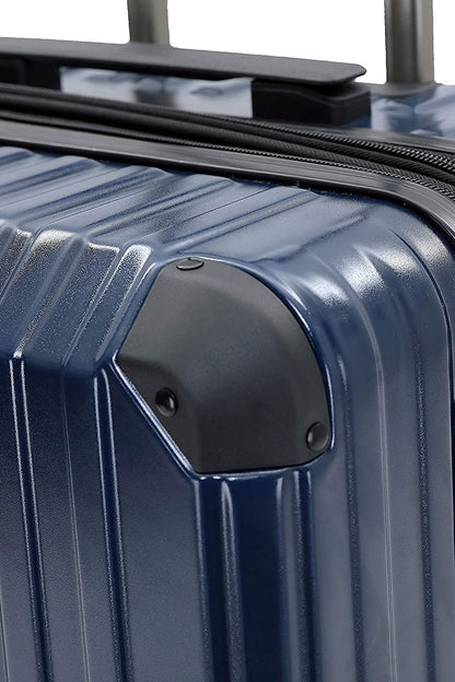 Münicase M816 TSA lock suitcase travel luggage trolley set hard shell board case (navy blue, 3-piece set)
